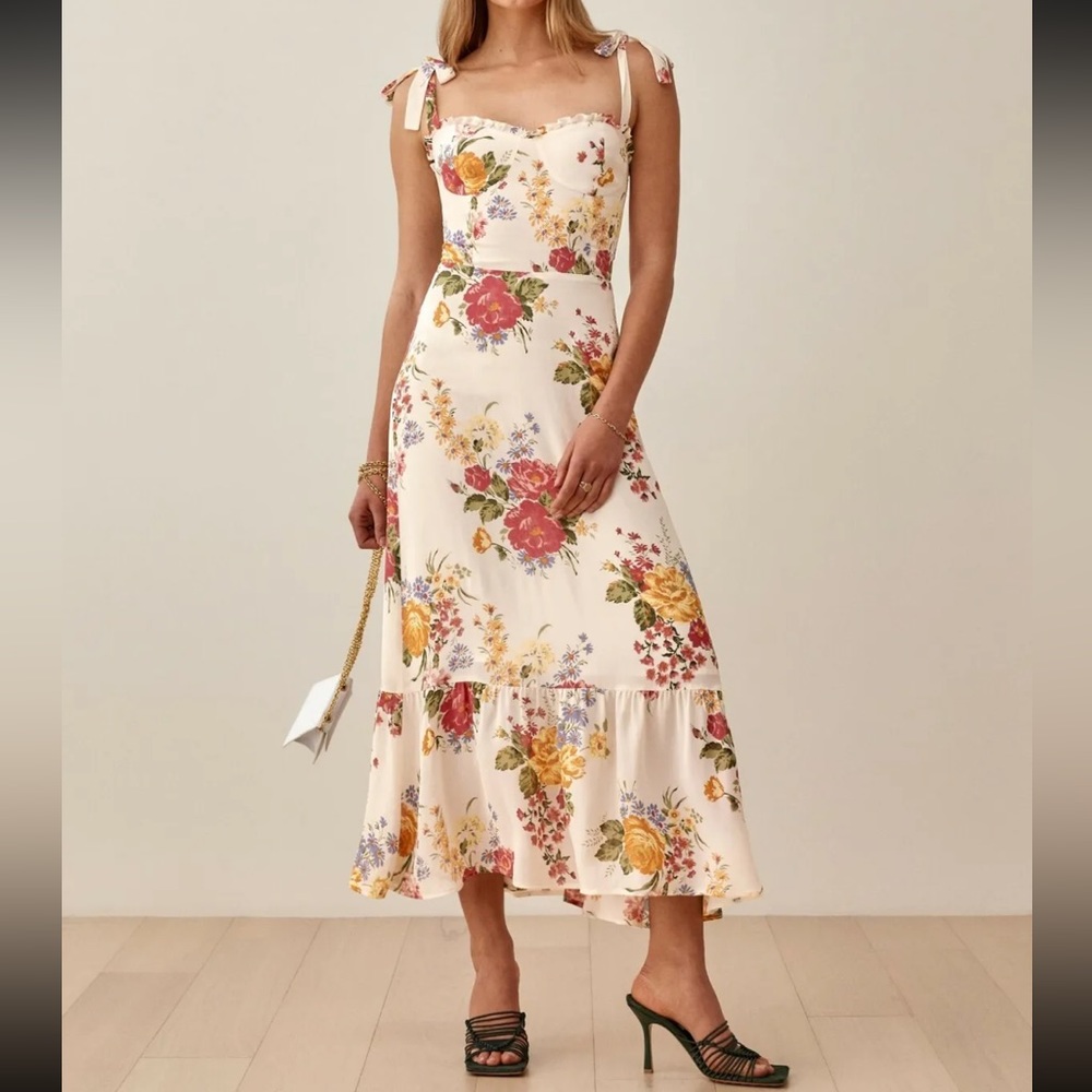 Reformation Floral Midi Dress - Multicolor